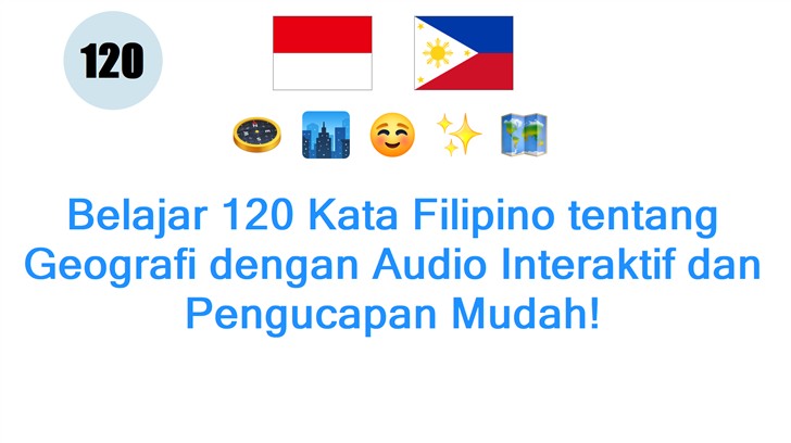 Belajar 120 Kata Filipino tentang Geografi dengan Audio Interaktif dan Pengucapan Mudah!